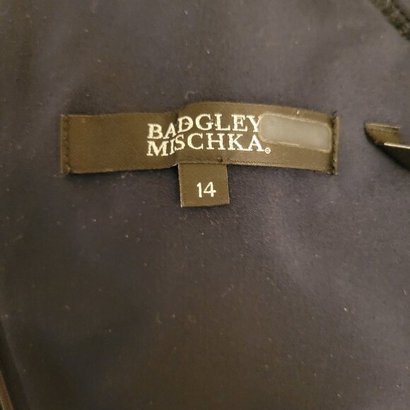 Badgley Mischka Formal Navy Blue Dress Size 14 - Picture 6 of 6